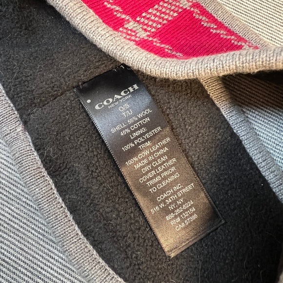 COACH Tattersal Headwrap in Strawberry & Grey - Picture 4 of 4